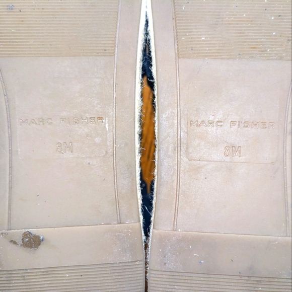 MARC FISHER VARIN Espadrille Wedge Platform Black Leather Suede Sandals  Sz 8M - Picture 13 of 14